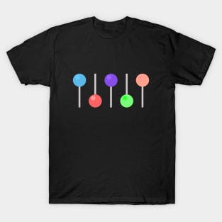 row of lolly candy lollipops in bright colours T-Shirt